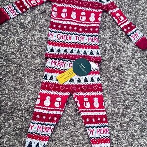 Little Sleepies Red Snowman Pajama Set